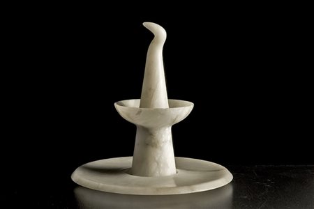 MANIFATTURA IN ALABASTRO CENTROTAVOLA TORNITO, 1980 CIRCA. altezza cm 29.