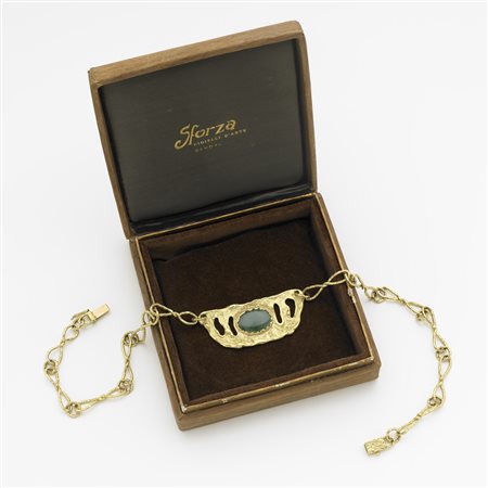 SFORZA Collier a catena con centrale nel quale Ë incastonato un quarzo...