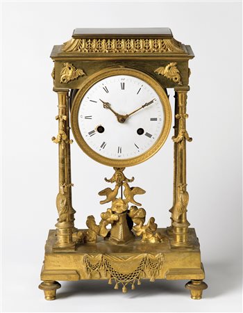 ANONIMO Orologio da appoggio un bronzo dorato a quattro colonne, detto il...