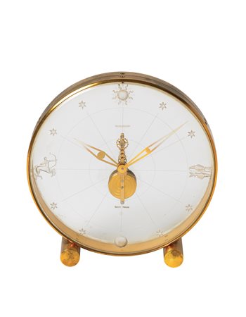 JAEGER LECOULTRE Orologio da scrivania in ottone e plexiglass Anni '50...