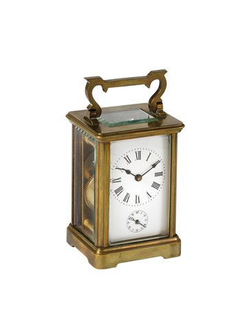 ANONIMO Officier, orologio da scrivania in ottone e cristalli molati Epoca...