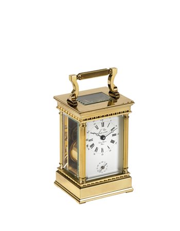 L'EPEE FRANCIA Orologio da viaggio in ottone e cristalli molati Epoca fine...