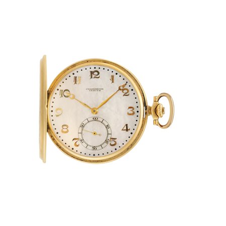 ZENITH Orologio da tasca da uomo cassa savonnette in oro 18K Epoca anni '30...