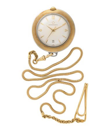 ETERNAMATIC, GOLFER Orologio da tasca da uomo in acciaio e oro 18K, completo...