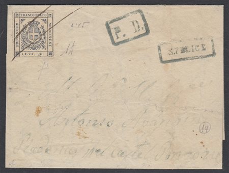 [MODENA] 1859 Governo Provvisiorio, 20c. ardesia violaceo, annullato a tratti...