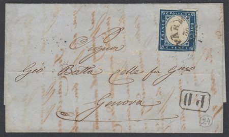 [PARMA] 1859 (30 ago.) Governo Provvisiorio, 20c. azzurro scuro emissione di...