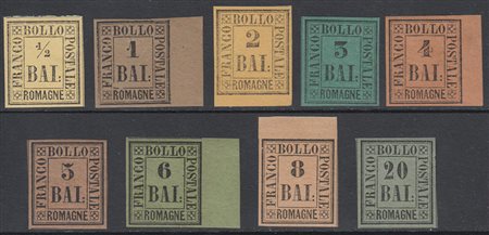 [ROMAGNE] 1859 Serie completa di 9 valori con gomma originale integra, ad...