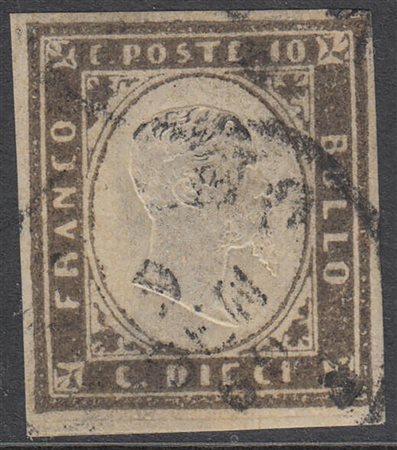 [SARDEGNA] 1860 0c. bruno nerastro. Cert. M. Raybaudi ....