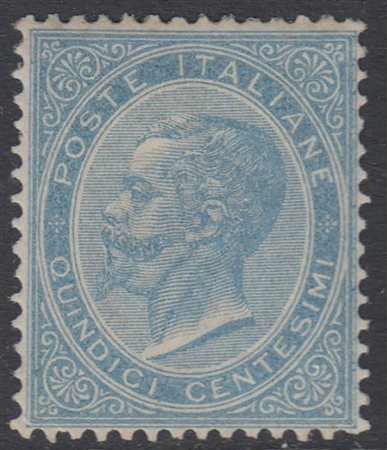[REGNO D'ITALIA] 1863 15c. celeste chiaro. Cert. E. Diena....