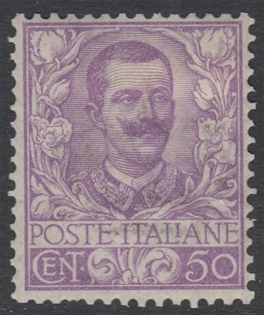 [REGNO D'ITALIA] 1901 50c. malva "Floreale". E. Diena. MH..........(Sass.76)
