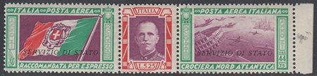 [REGNO D'ITALIA] 1933 Posta aerea di servizio, Crociera Nord Atlantica. Italo...