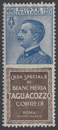 [REGNO D'ITALIA] 1924 Pubblicitari, 25c. "Tagliacozzo". Cert. Coda Canati....