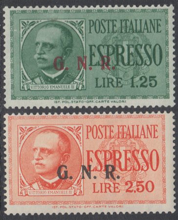 [R.S.I.] 1944 Espressi, G.N.R. Tiratura di Brescia III tipo. Cert. D....