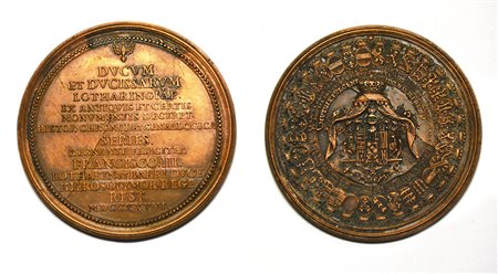 [MODENA LORENA] Francesco III Duca di Lorena, 1736, grande stemma su un lato...