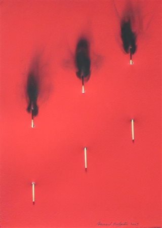 Aubertin Bernard (Francia, 1934-2015) PAPIER ROUGE BRULE' n° 186, 2009...