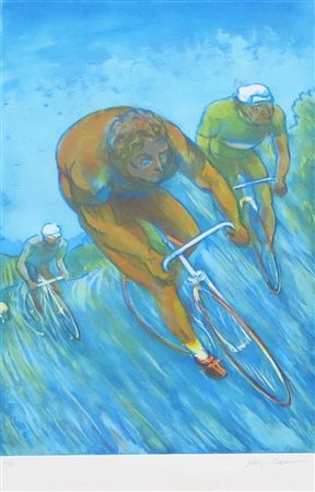 Sassu Aligi cm 50x70 63/99 "ciclisti"