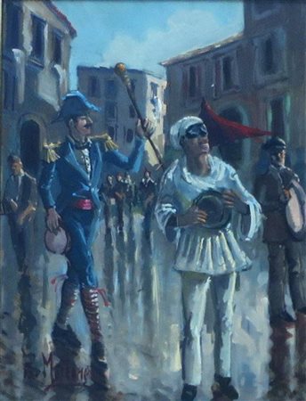 Martone olio su tavoletta cm 30x40 raff. "arlecchino"