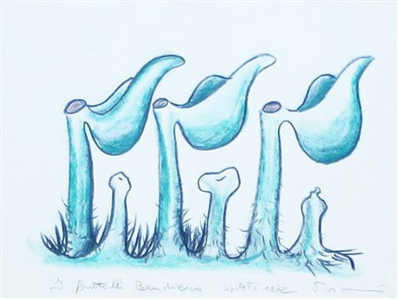 Viviani Vanni pastello e matita su carta cm 30x40 raff. "i fratelli bandiera"