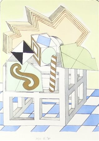 Del Pezzo Lucio (Napoli, 1933) SENZA TITOLO Retouché su carta 56x37 cm Es. 56...