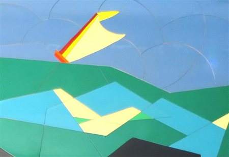 Ugo Nespolo vele al vento 70x100