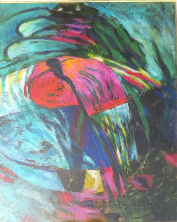 Dova Gianni (Roma, 1925- Pisa, 1991) SUL FIORE Olio su tela 50x40 cm Firma in...