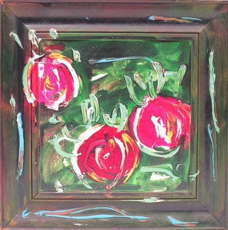 Schifano Mario (Homs Libia, 1934- Roma, 1998) MELOGRANI Olio su tela con...