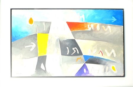 Nucara Renzo (Crema CR, 1955) SCRITTURA, 1984 30x50 cm Acrilico su tavola...