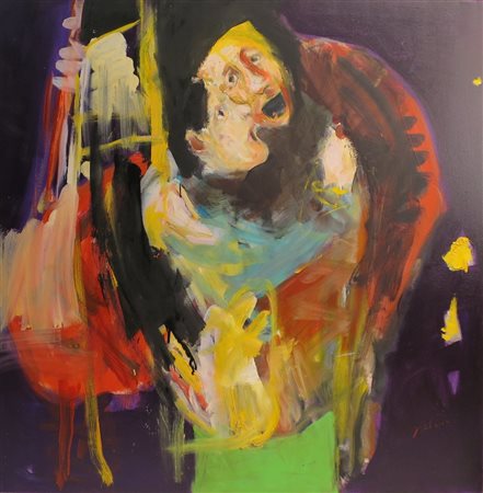 Tirla Gheorghe (Romania, 1965) FIGURA Acrilico su tela 100x100 cm Firmato in...