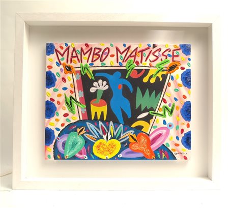Donzelli Bruno (Napoli, 1941) MAMBO MATISSE Tecnica mista su tela 40x50 cm...