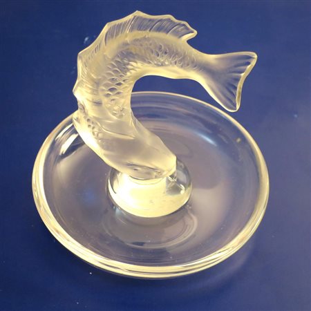 Pesce Lalique in vetro firmato "lalique France R" h cm.10