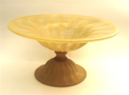 Alzata in vetro di Murano XX secolo cm.41x21