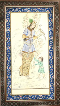 Placca in avorio cm 13x25 Oriente XIX sec. firmata