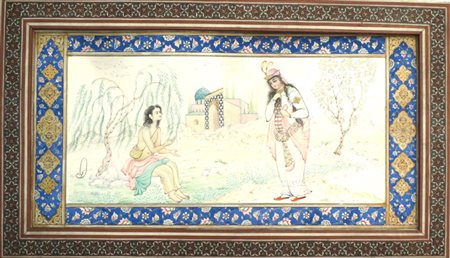 Placca in avorio cm 25x13 Oriente XIX sec. firmata