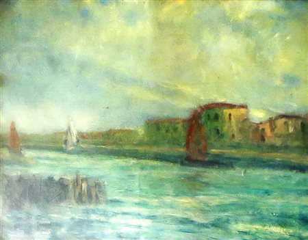 Viviani olio su tela cm. 58x45 raffigurante "marina"