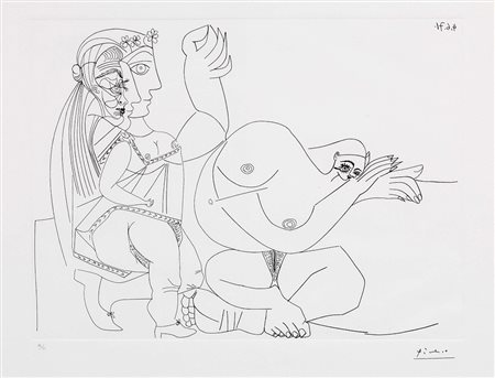Pablo Picasso, Malaga 1881 - Mougins 1973, Senza titolo, 1971, Acquaforte,...