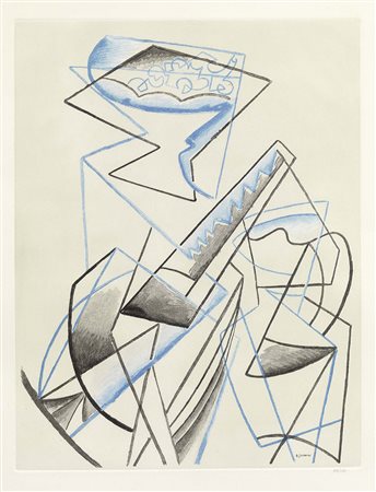 Gino Severini, Cortona (Ar) 1883 - Parigi 1966, Due litografie, A) Il trionfo...