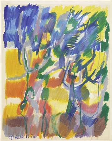 Renato Birolli, Verona 1905 - Milano 1959, Composizione, 1956, Pastelli su...