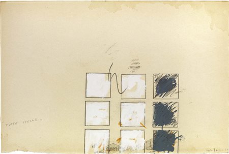 Mario Schifano, Homs 1934 - Roma 1998, Tutte stelle, 1962, Tecnica mista su...