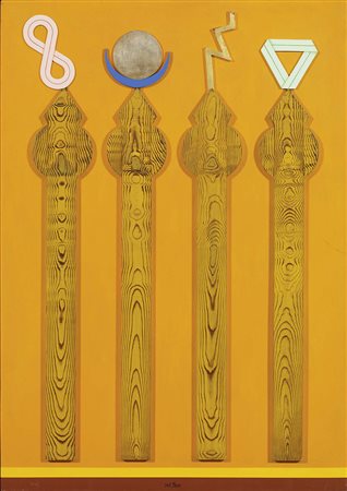 Lucio Del Pezzo, Napoli 1933, Janus licinius, alchimista, Tecnica mista su...