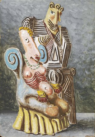 Alberto Savinio, Atene 1891 - Roma 1952, Gente perbene (I genitori), 1946,...