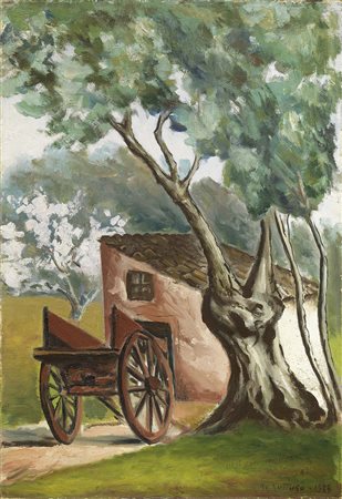 Renato Guttuso, Bagheria (Pa) 1912 - Roma 1987, Paesaggio, 1928, Olio su tela...