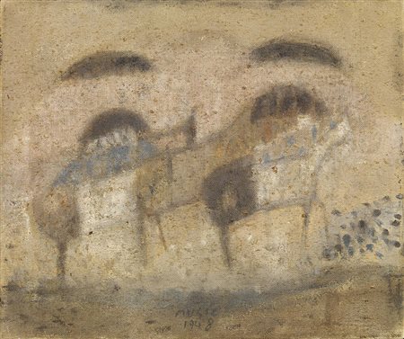 Antonio Zoran Music, Gorizia 1909 - Venezia 2005, Cavallini, 1948, Olio su...