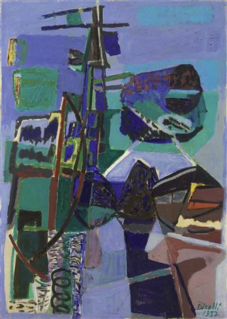 Renato Birolli, Verona 1905 - Milano 1959, Verde e blu per la Liguria, 1952,...