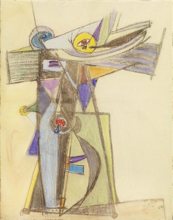 Afro, Udine 1912 - Zurigo 1976, Senza titolo, 1948, Tempera su carta...