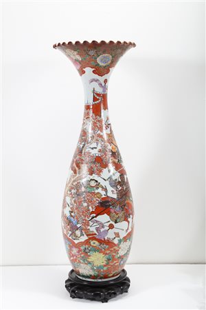 Arte Giapponese Grande vaso Kutani a tulipano Giappone, XIX secolo. . Cm...