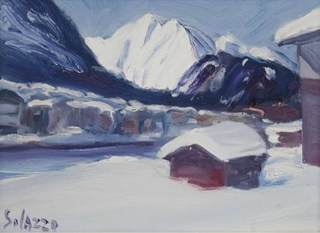 Mario Solazzo Dolomiti - 2009 olio su tela cm. 30x40 Firma in basso a sx