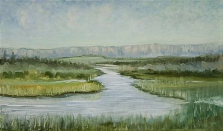 Artista del ‘900 Laguna - olio su tavola cm. 30x50