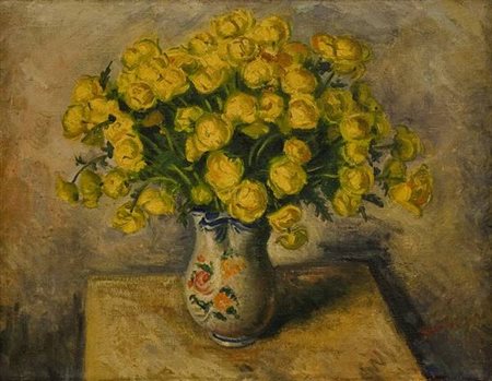 Arturo Cussigh Senza titolo olio su tela intavolata cm. 40x50 Firma in basso...