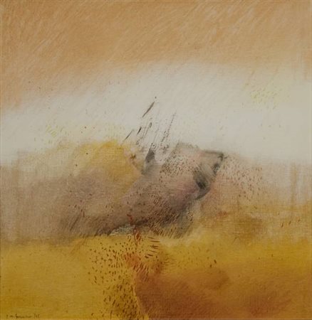 Claudio Mario Feruglio Senza rumore - 1985 olio su tela cm. 50x50 Sul retro...