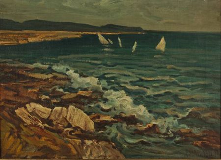 Francesco Sartorelli Senza titolo olio su tela cm. 54x75 Firma in basso a dx